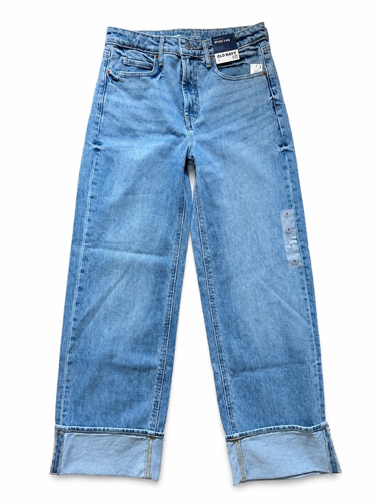 Old Navy Denim - Old Navy Extra High Rise Wide Leg Cuffed Jeans Womens 6 NWT Y2K Style Lt Blue